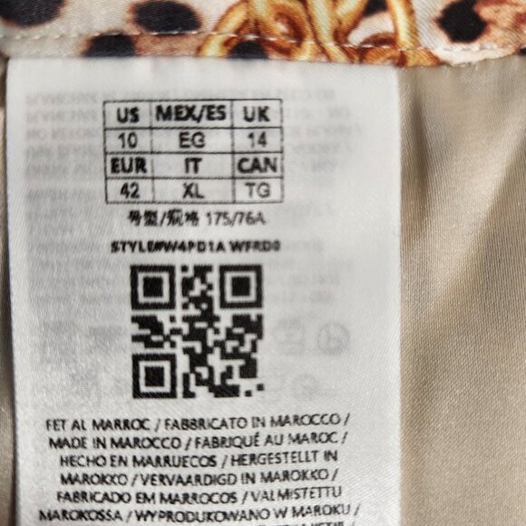 Guess Sz 10 Maxi Skirt Dora Scarf Print Jungle Tropical Side Slit NWOT Read - Picture 7 of 9